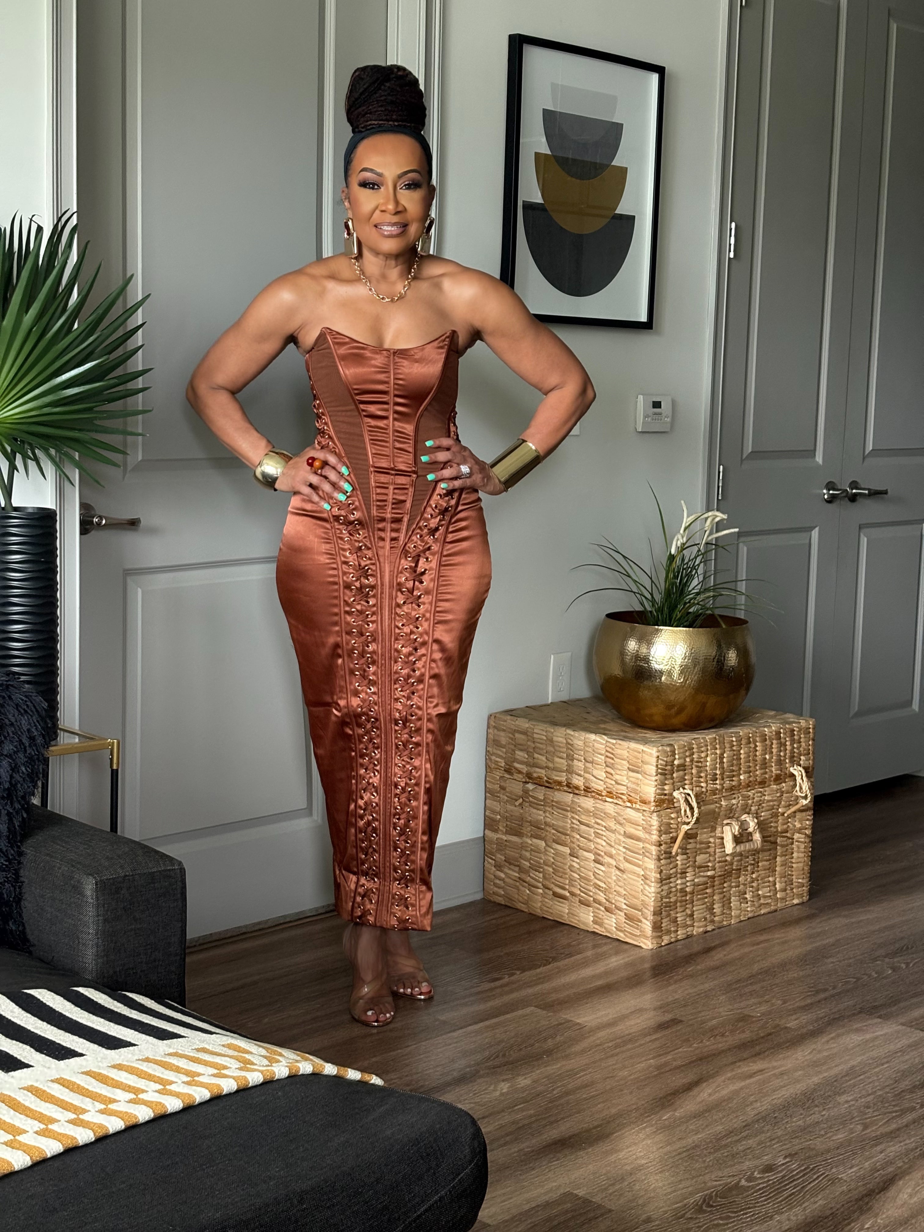 THE BRONZE CORSET TEMPTATION DRESS