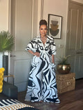 BLACK & WHITE PRINTED WIDE LEG JUMPSUIT