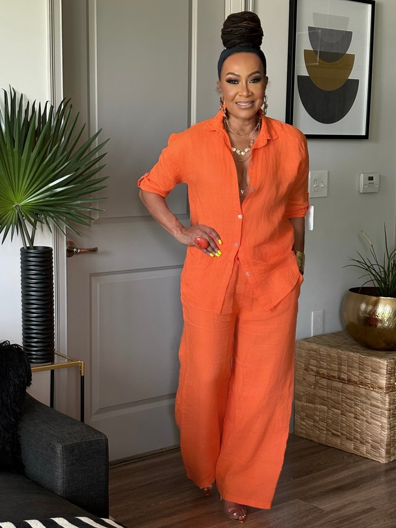 THE ORANGE PURE ESCAPE LINEN SET