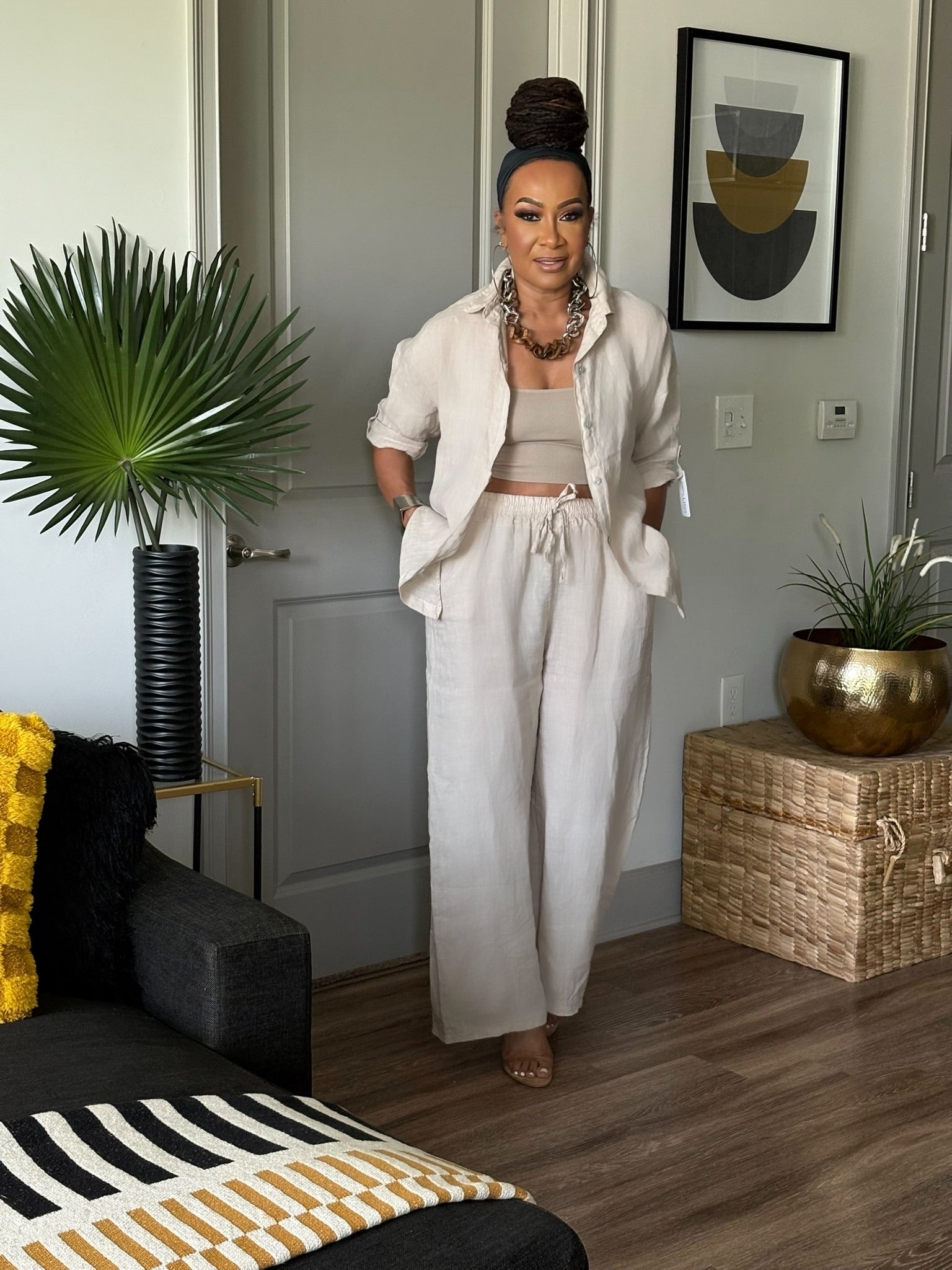 THE OATMEAL PURE ESCAPE LINEN SET