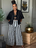THE RESORT READY BLACK & WHITE  STRIPED PANT