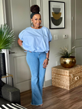 THE PINSTRIPE POWER FLARE JEANS