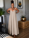 THE EASY DOES IT MXI DRESS IN OATMEAL