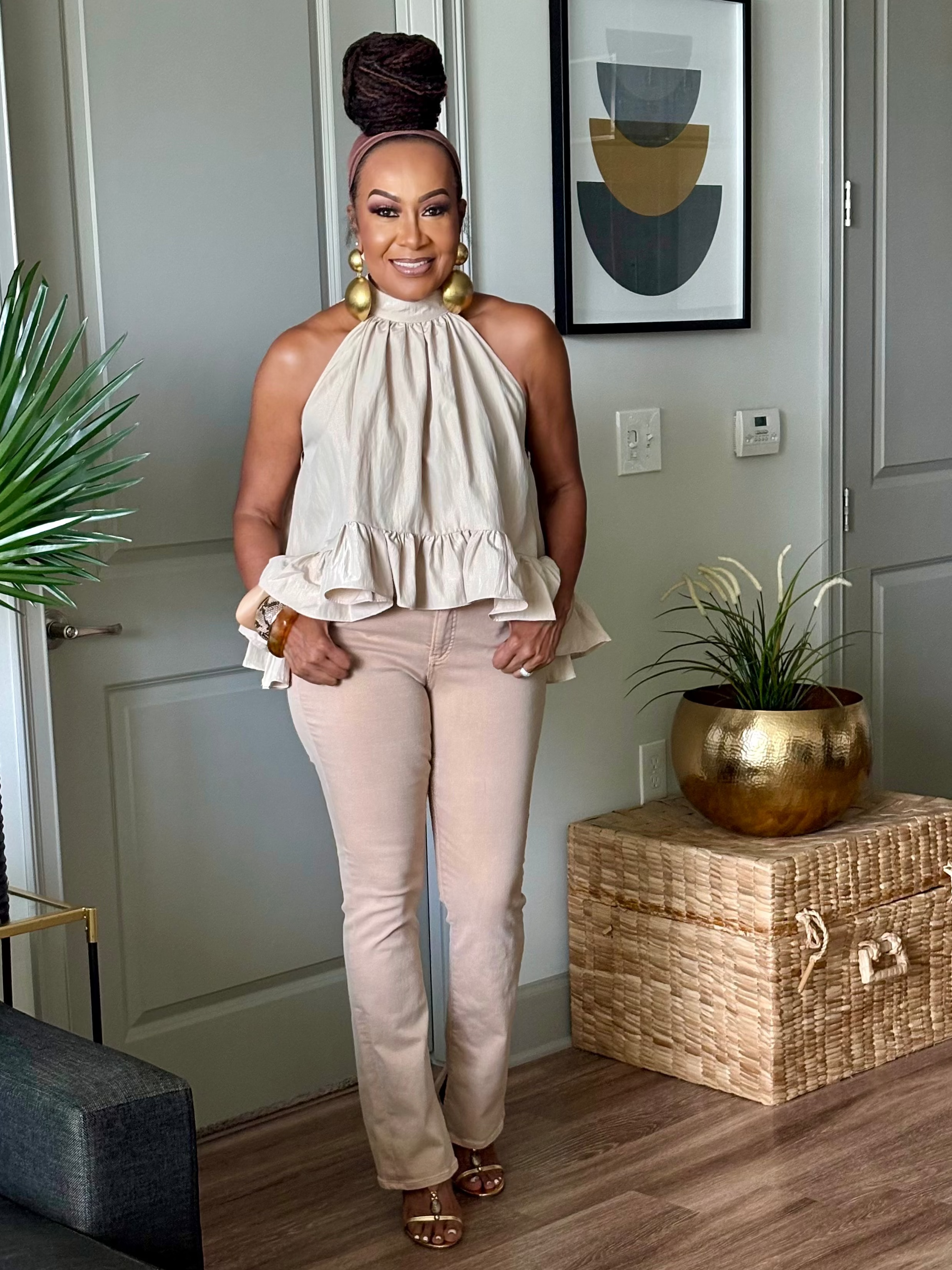 THE MONACO MUSE TOP IN CHAMPAGNE BEIGE