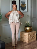 THE MONACO MUSE TOP IN CHAMPAGNE BEIGE