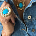 THE TURQUOISE MUSE STATEMENT  2PC SET WITH COCKTAIL RING