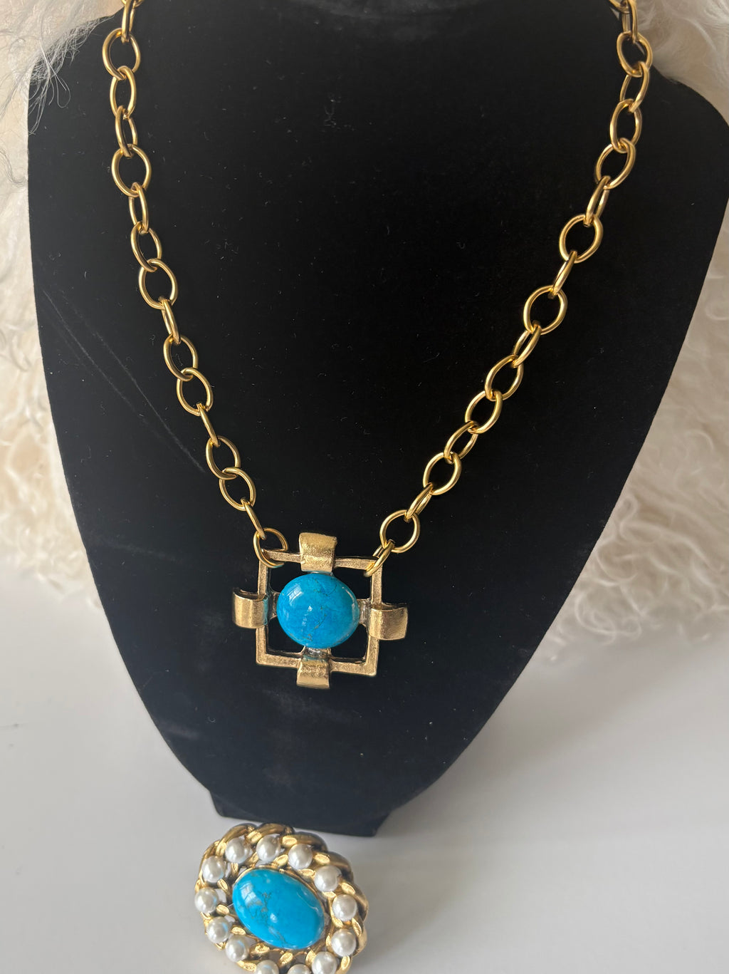 THE TURQUOISE MUSE STATEMENT  2PC SET WITH COCKTAIL RING