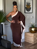 THE MOCHA TWO-TONE KAFTAN DRESS