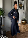 THE POWER MOVE DENIM MIDI SKIRT.